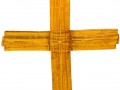 Skleněný kříž jantarový vrstvený
