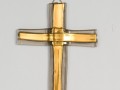 Skleněný kříž zlatý vrstvený malý