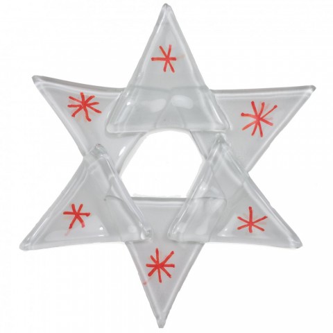 Hvězda bílá 01- červené hvězdičky dekorace ozdoby vánoce svátky 