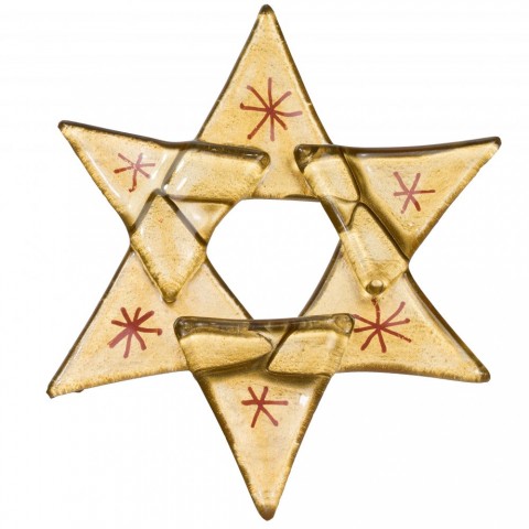 Hvězda zlatá 01- červené hvězdičky dekorace ozdoby vánoce svátky 