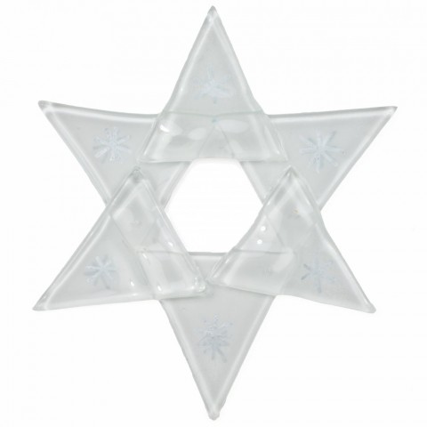 Hvězda bílá 01- stříbrné hvězdičky dekorace ozdoby vánoce svátky 