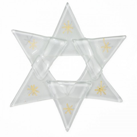Hvězda bílá 01- zlaté hvězdičky dekorace ozdoby vánoce svátky 
