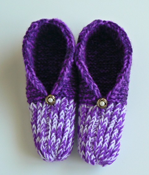 Maminčiny papučky papuče pletení bačkory domácí akryl 