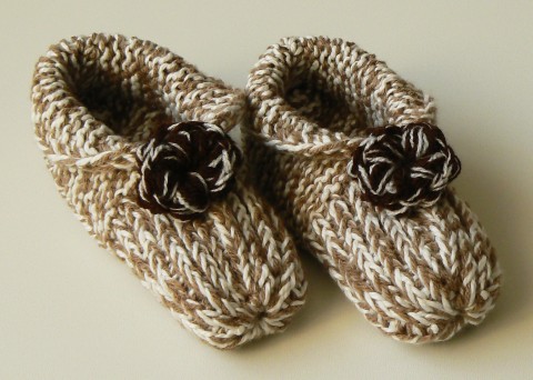 Maminčiny papučky papuče pletení akryl teplé domácí bačkory 