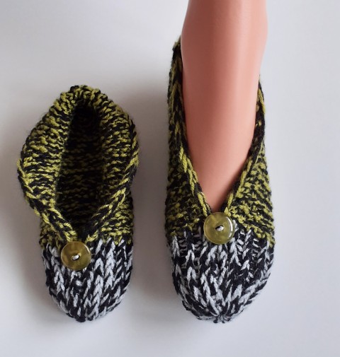 Maminčiny papučky-37-38 papuče pletení akryl teplé domácí bačkory 