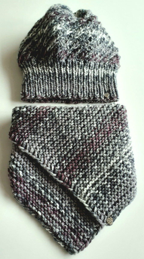 Set nákrčník a čepice pletený krk rolák knoflík nákrčník cop teplo zachumlání roláček pletýnky omotat zapletený teloučko 