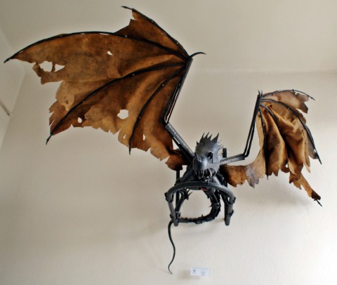 Kovaný drak - socha kovaný plastika socha drak kůže fantasy železo 