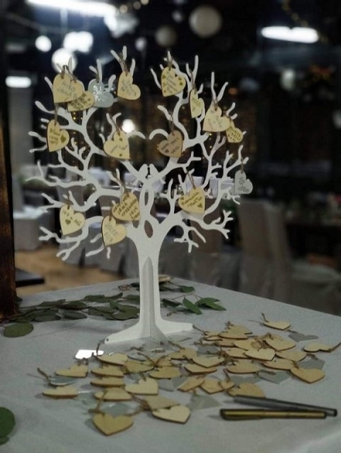 Svatební strom dekorace dárek přání svatba památka svatební dekorace 