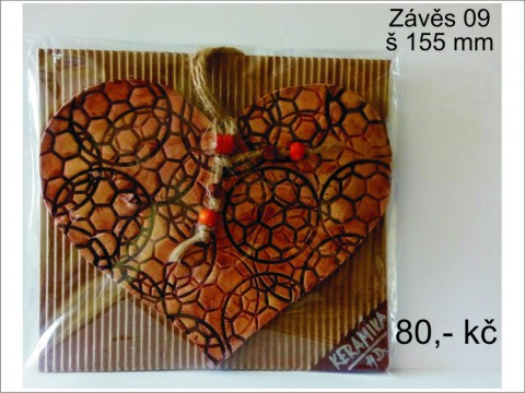 Závěs 09 srdce dekorace ruční keramika motýl srdíčko kolečko závěs květ tulipán 