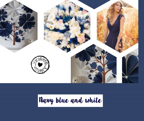 Navy blue and white 