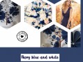 Navy blue and white