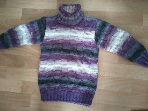 dívčí rolák fialová svetr melír 