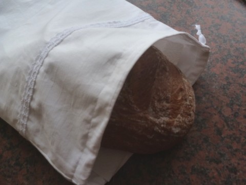 Bílý pytlík na pečivo - dvouvrstvý na pečivo na chleba na rohlíky bez obalu nulový odpad neosychá v čistotě je síla na bagetu 