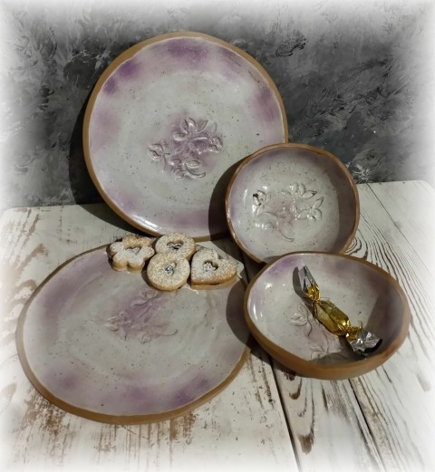 keramický talíř s miskou keramika nádobí keramický talíř  