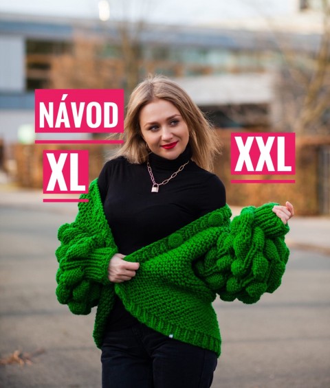 Návod na pletený kardigan XL - XXL návod na pletený kardigan dámský 