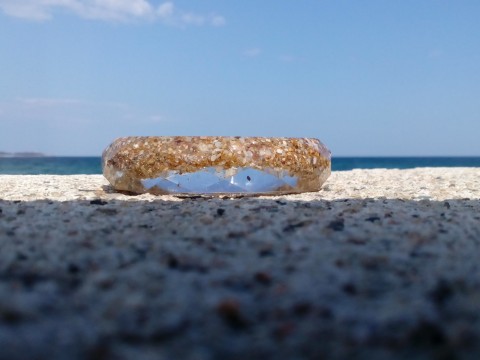Pískový náramek 6,5 vnitřní průměr voda šperky náramek moře přírodní písek dovolená pláž náramok bracelet dopňky bracelets beachwear pískový náramek originálná náramek pryskyřicový náramek 