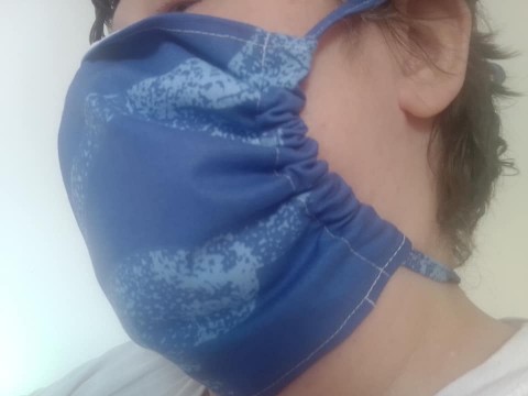 Rouška dvouvrstvá s kapsou modrá bavlna ochrana zdraví krása rouška 