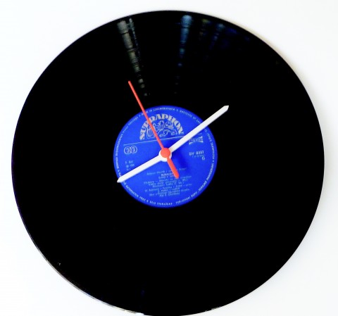 vinylové hodiny modré hodiny nástěnné hodiny vinylové hodiny 