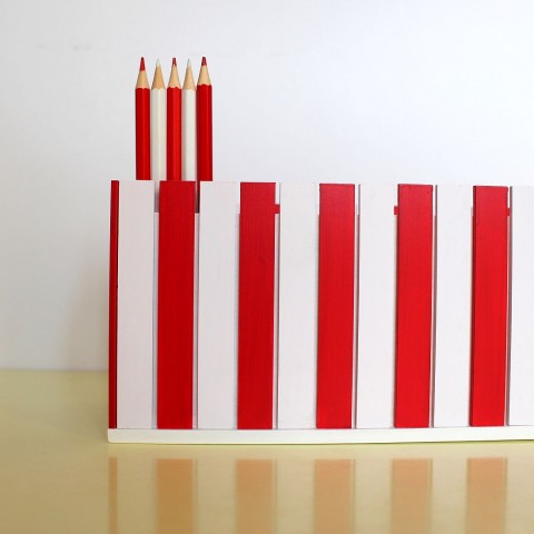 Pastelkovník trojitý box barevné malování organizér pořádek tužky pastelky kreslení pastelkovník fixy propisky 