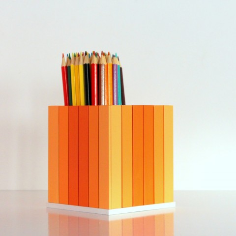 Pastelkovník oranžáda box barevné malování organizér pořádek tužky pastelky kreslení pastelkovník fixy propisky 