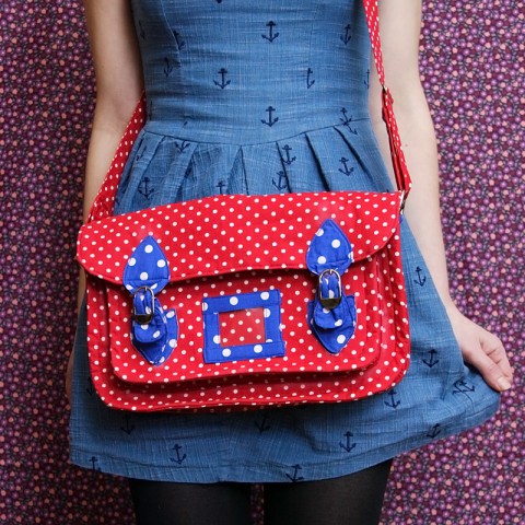 Aktovka - No.2 puntík retro puntíky puntíkatá brašna škola puntíčky školní puntíček dots puntíčkovaná student crossbody aktovka puntíčková studentská 