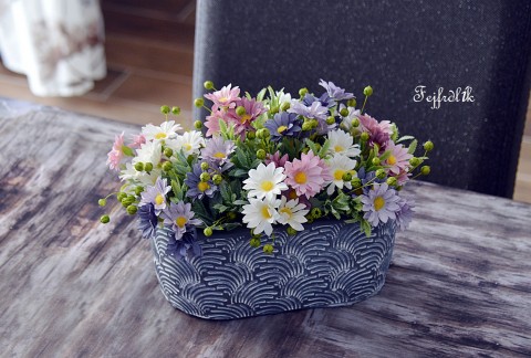 kopretinový truhlík... dekorace letní květináč len barevný květinová celoroční truhlík kopretinový 