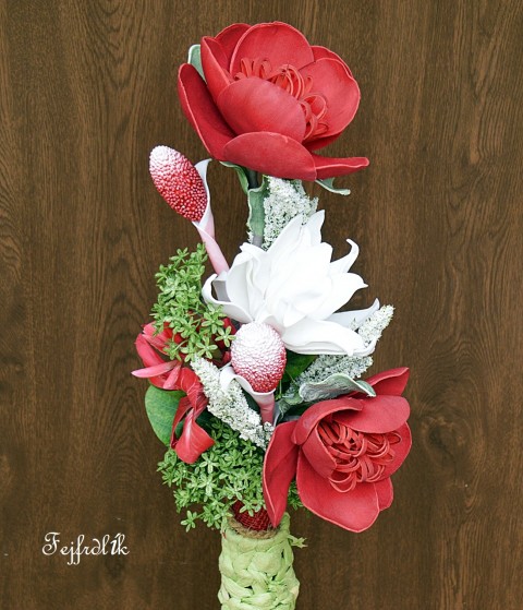 vášnivá ... dekorace originální luxusní bíločervená vázaná kytice jednostranná pěnové 