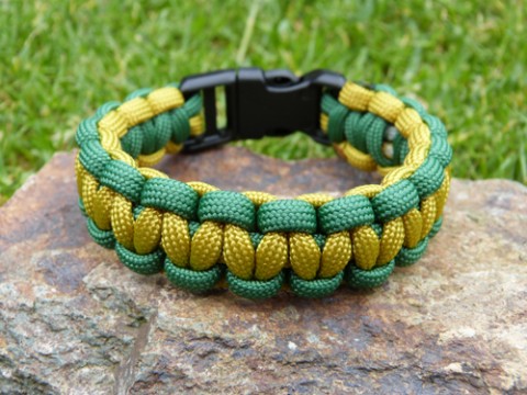 Náramek PARACORD citr-emerald náramek pletený paracord turistika survival outdoor tramping padávkovka 