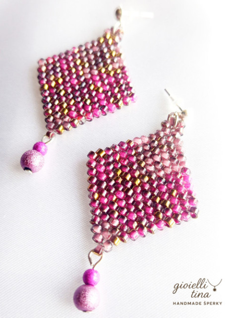 Náušnice Purpurový déšť náušnice náušničky handmade 