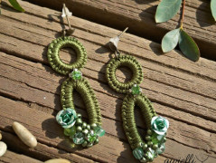 Náušnice růžový páv