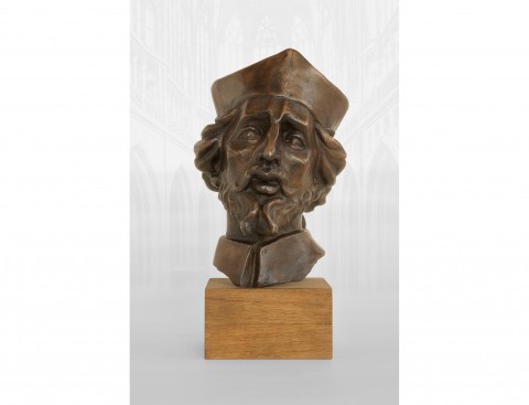 Svatý Jan Nepomucký, bronzová socha dekorace kov plastika socha sochy originál umění bronz busta 