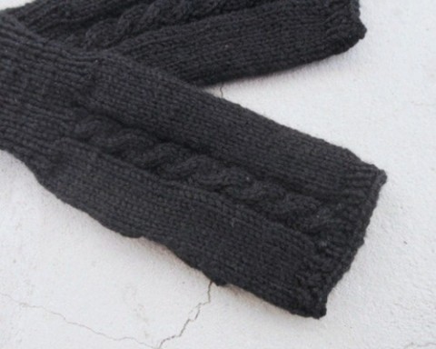 Návleky na ruce černé ručně originální pletené černá černé návleky rukavice na ruce bez prstů 