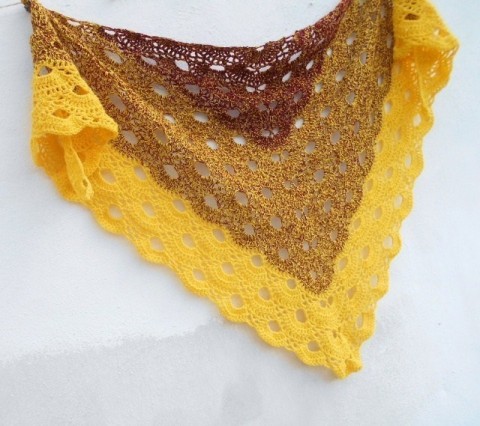 Pletený šátek třeba pro babičku originální háčkovaný barevný šátek pléd krajkový teplý melírovaný teploučký baktus ručně háčkovaný 