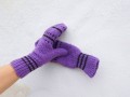 Rukavice palčáky pletené fialové