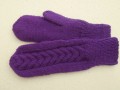 Pletené rukavice palčáky fialové