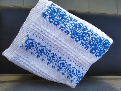 Ručně pletená deka Ulrika deka dětská modrotisk pletená ru 
