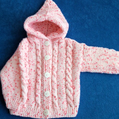 Kojenecký pletený kabátek ručně pletené pro miminka baby do porodnice 