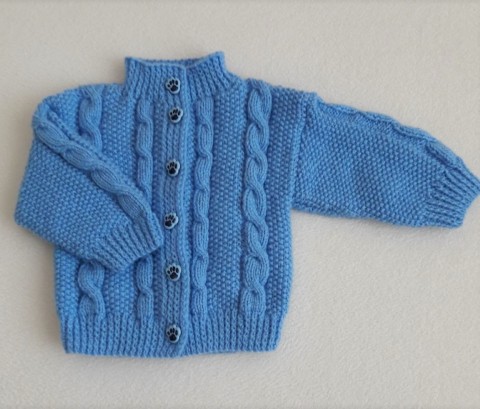 Pletený svetřík - modrý pletené svetr pro kluky 