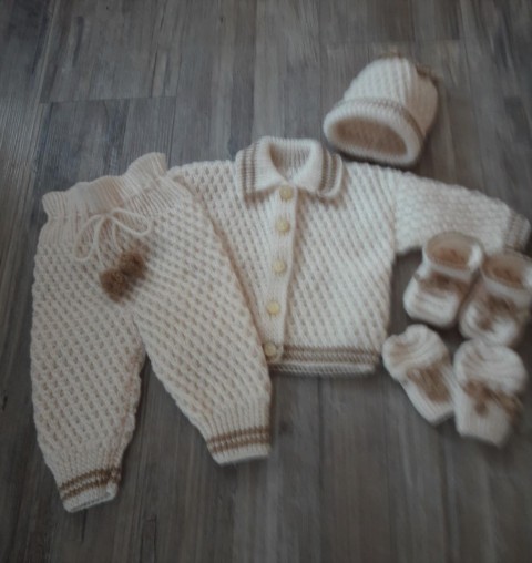 pletený BABY set - smetanový pletené miminko baby pro mimi 