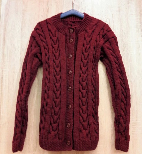 Pletený svetr - vínový pletené svetr kabátek kardigan 