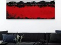 Malovaný obraz, červená abstrakce