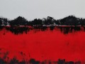 Malovaný obraz, červená abstrakce