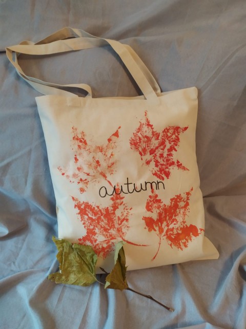 Látková taška s podzimním motivem podzim list plátěnka autumn 