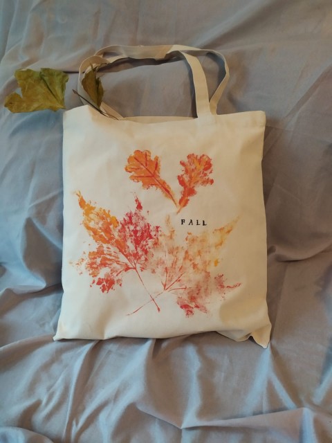 Látková taška s podzimním motivem podzim list plátěnka autumn 