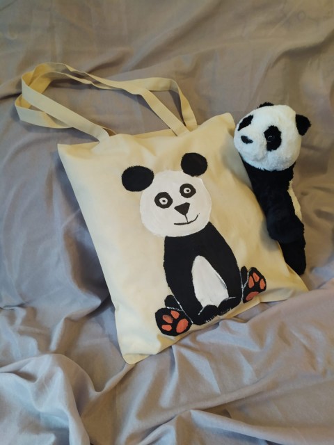Látková taška s pandou panda plátěnka 