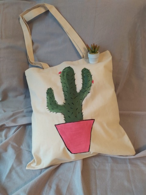 Látková taška s motivem kaktusu kaktus plátěnka 