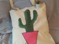 Látková taška s motivem kaktusu