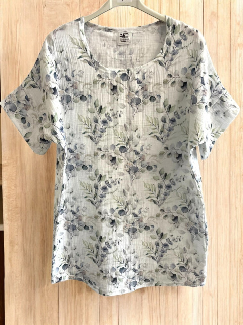 Dámská tunika mušelin květy S/M tunika halenka triko top 