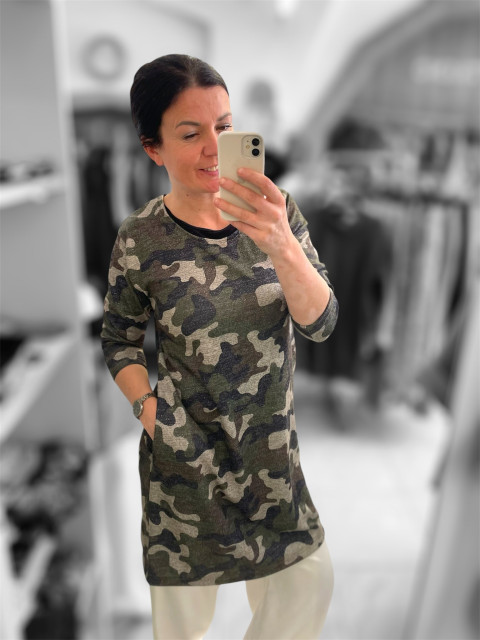Dámské šaty kamufláž M/L letní bavlna lehké mušelin 