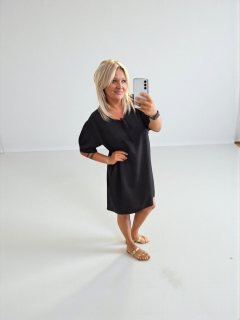 Dámské boho šaty černé L letní bavlna lehké viskoza 